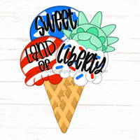 Thumbnail for Patriotic Ice Cream 22" Wood Door Hanger - CR-W-130-DH