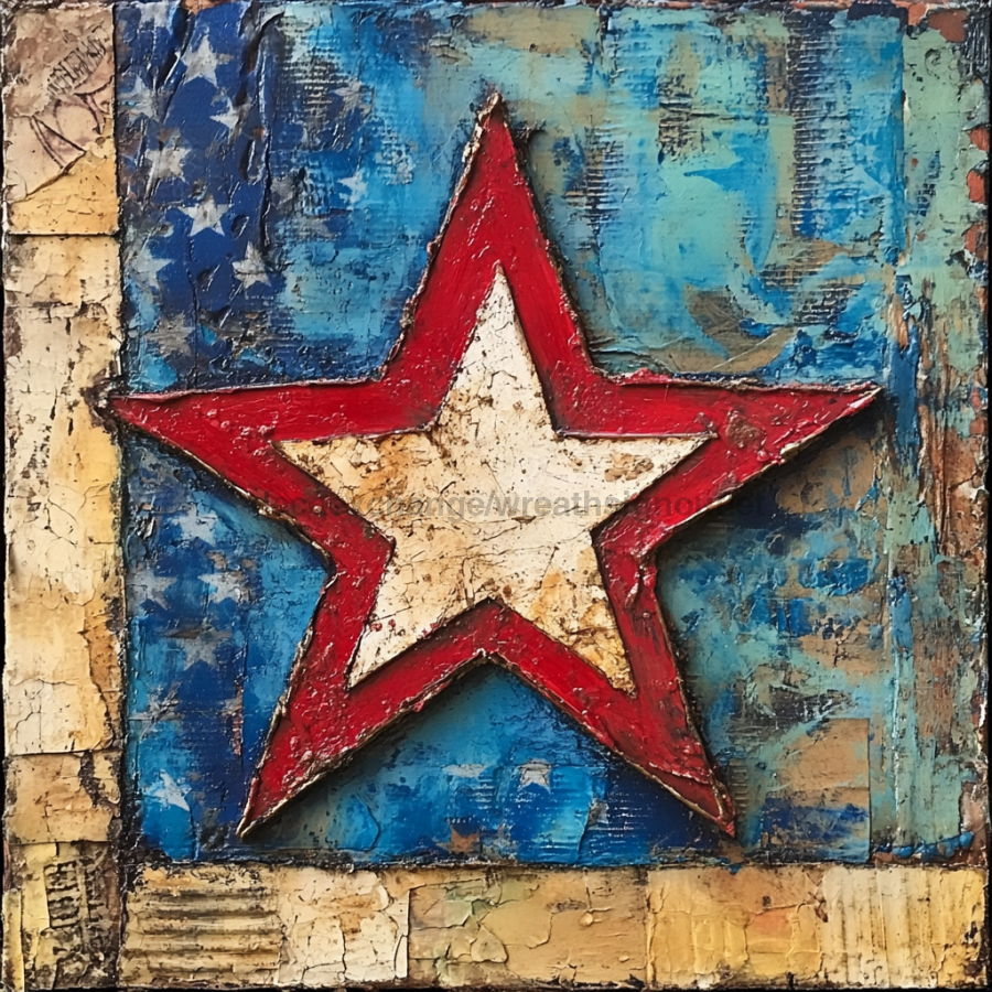 Patriotic Sign, USA Sign, DCO-13580, Sign For Wreath, 10x10" Metal Sign