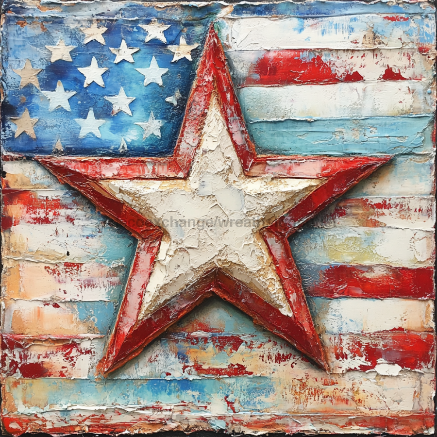 Patriotic Sign, USA Sign, DCO-13583, Sign For Wreath, 10x10" Metal Sign
