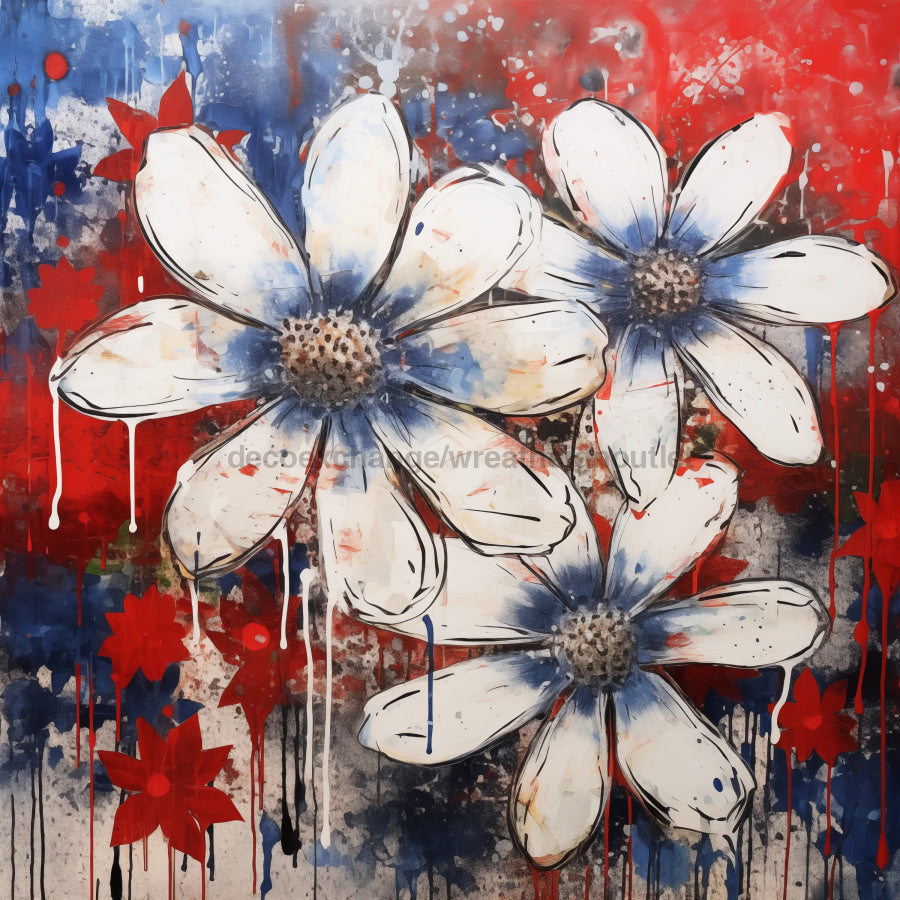 Patriotic Sign, USA Sign, DCO-13585, Sign For Wreath, 10x10" Metal Sign