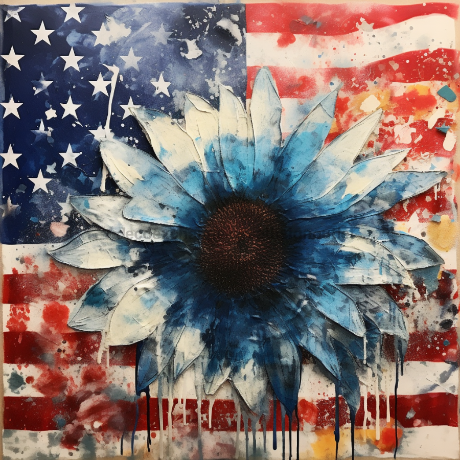 Patriotic Sign, USA Sign, DCO-13601, Sign For Wreath, 10x10" Metal Sign