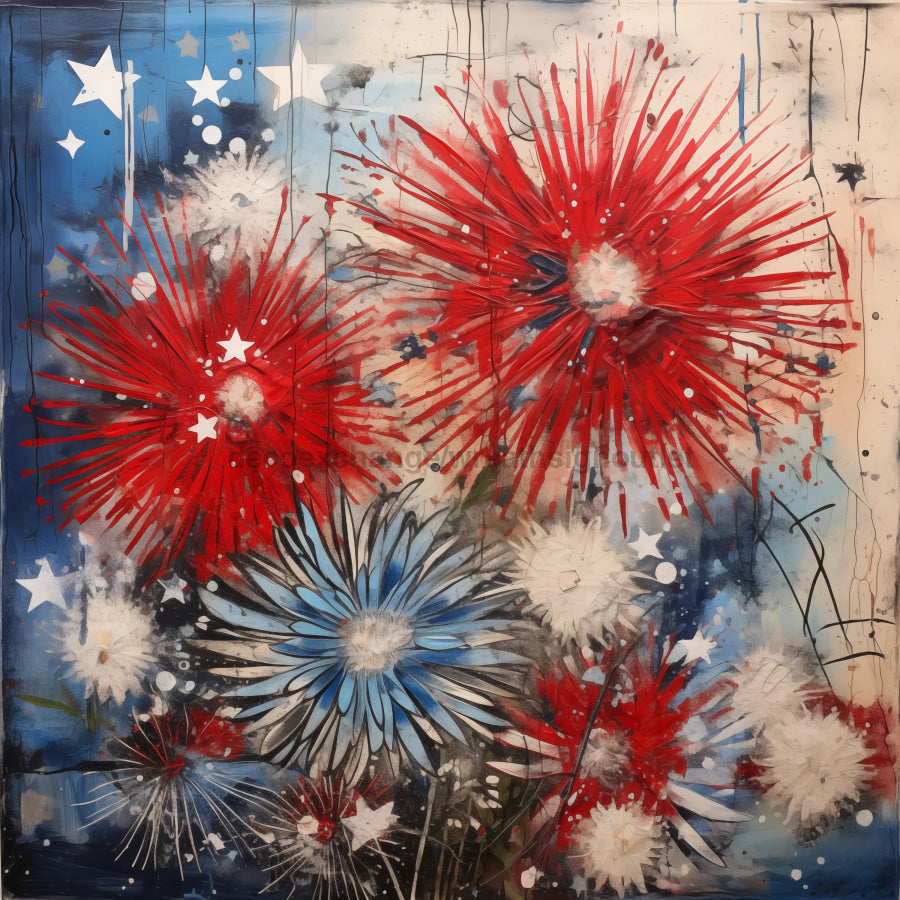 Patriotic Sign, USA Sign, DCO-13604, Sign For Wreath, 10x10" Metal Sign