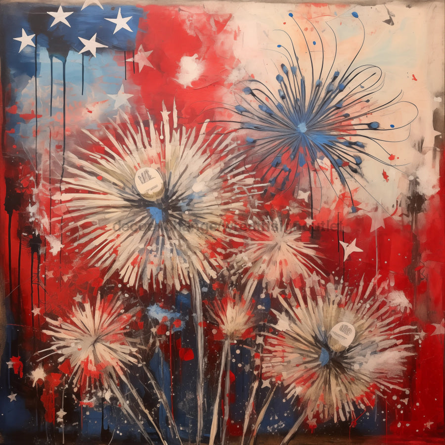 Patriotic Sign, USA Sign, DCO-13605, Sign For Wreath, 10x10" Metal Sign