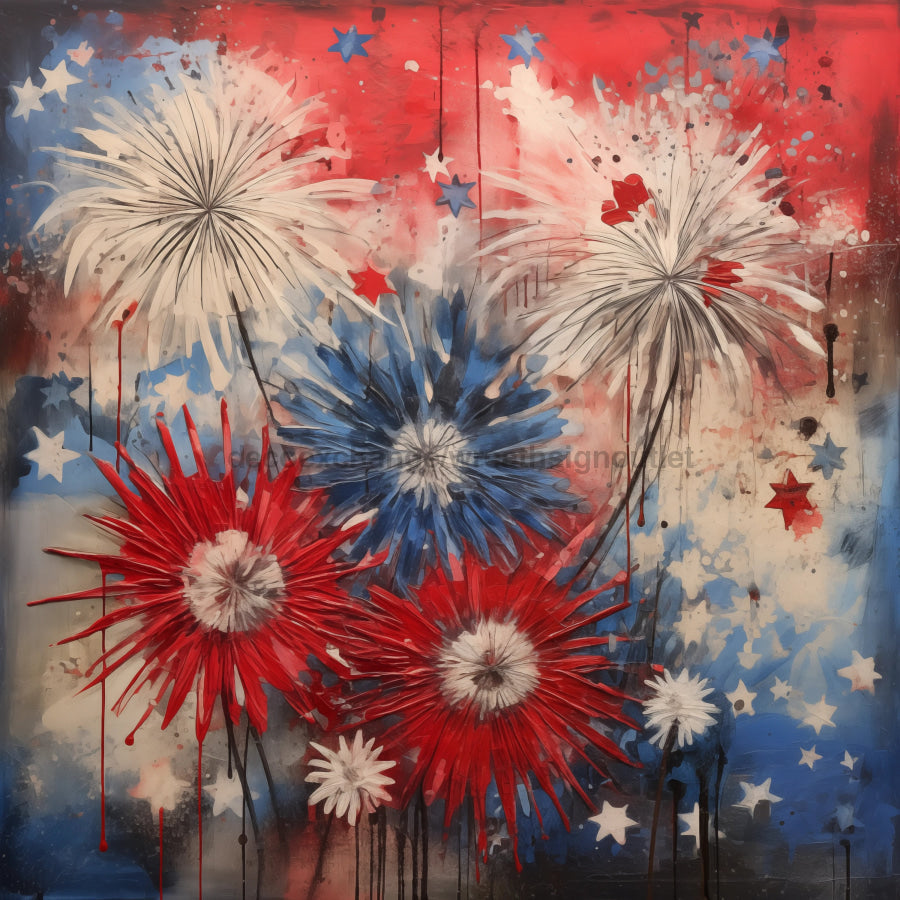 Patriotic Sign, USA Sign, DCO-13607, Sign For Wreath, 10x10" Metal Sign