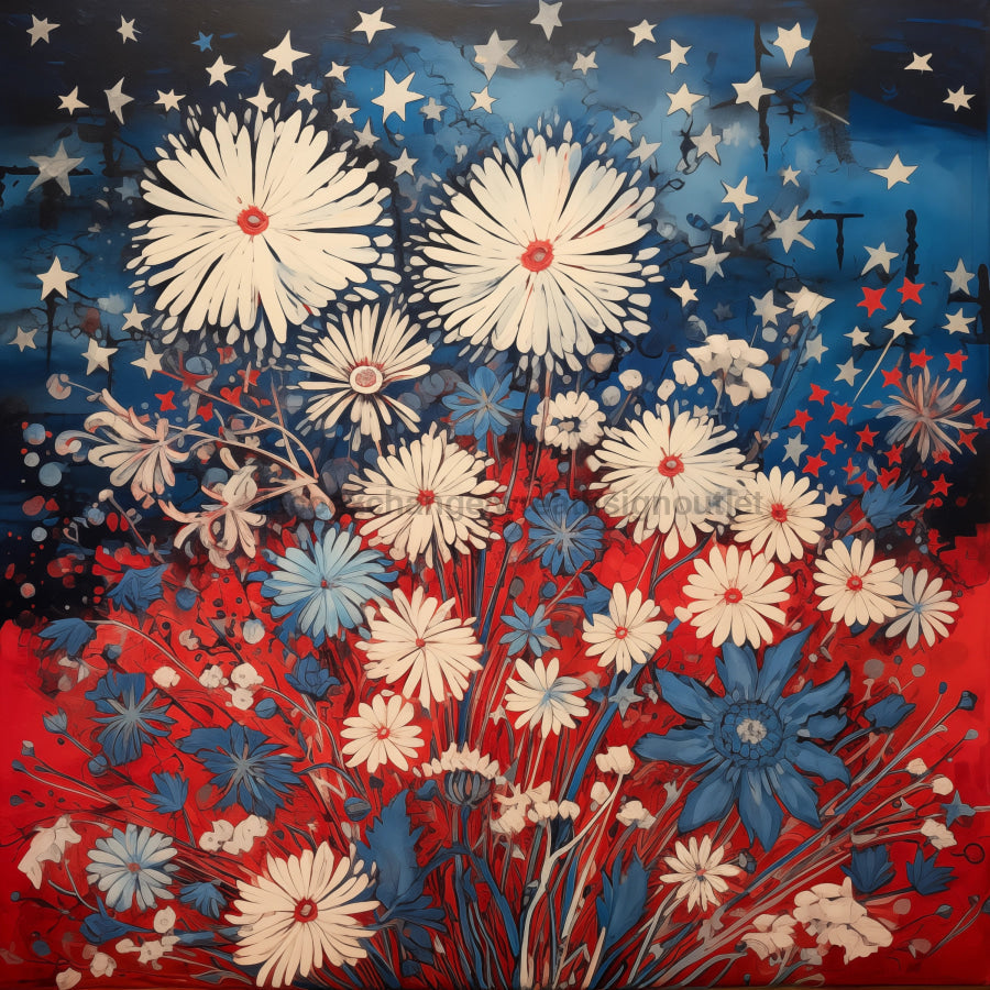 Patriotic Sign, USA Sign, DCO-13614, Sign For Wreath, 10x10" Metal Sign