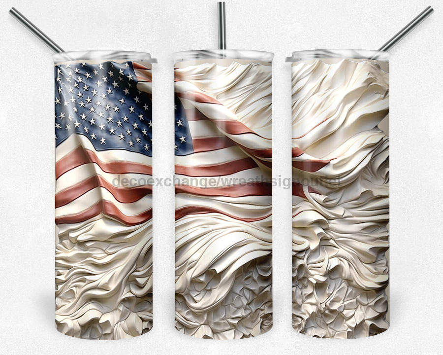 Patriotic Tumbler, 20 oz Skinny Tumbler - DECOETUMBLER-335