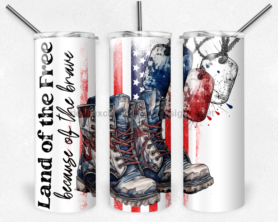 Patriotic Tumbler, 20 oz Skinny Tumbler - DECOETUMBLER-336