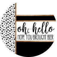 Thumbnail for Paw Print Door Hanger, Hello Brought Beer Door Hanger, DCO-01879-DH, 18