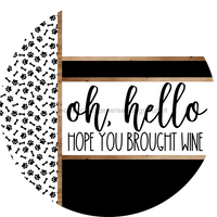 Thumbnail for Paw Print Door Hanger, Hello Brought Wine Door Hanger, DCO-01877-DH, 18