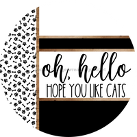 Thumbnail for Paw Print Door Hanger, Hello Like Cats Door Hanger, DCO-01884-DH, 18