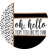 Thumbnail for Paw Print Door Hanger, Hello Pet Hair Door Hanger, DCO-01874-DH, 18