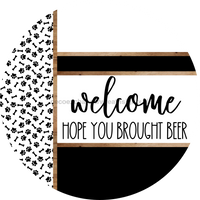 Thumbnail for Paw Print Door Hanger, Welcome Brought Beer Door Hanger, DCO-01880-DH, 18