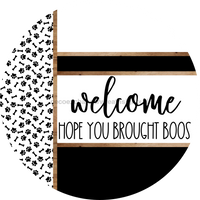 Thumbnail for Paw Print Door Hanger, Welcome Brought Boos Door Hanger, DCO-01876-DH, 18