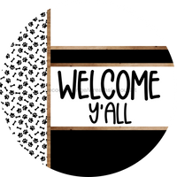 Thumbnail for Paw Print Door Hanger, Welcome Yall Door Hanger, DCO-01870-DH, 18
