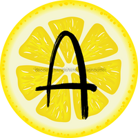 Thumbnail for Personalized Lemon Sign Initial Monogram Decoe-4088-Dh-Custom 18 Wood Round A