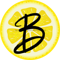 Thumbnail for Personalized Lemon Sign Initial Monogram Decoe-4088-Dh-Custom 18 Wood Round B