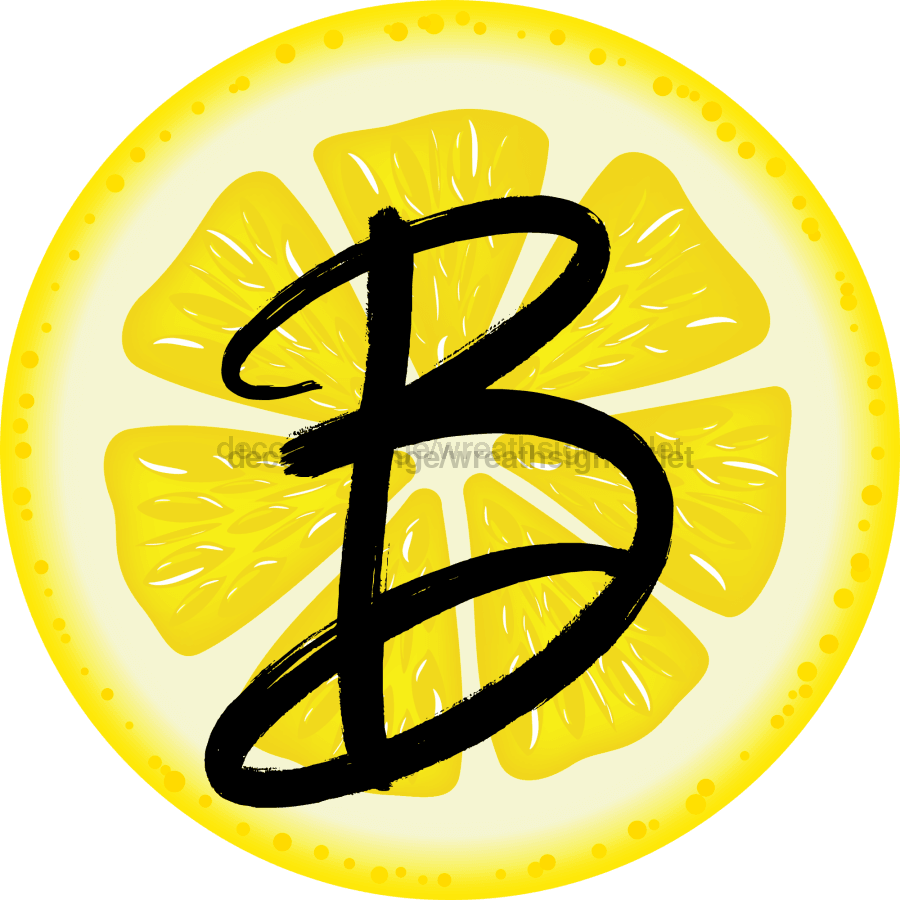 Personalized Lemon Sign Initial Monogram Decoe-4088-Dh-Custom 18 Wood Round B