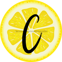 Thumbnail for Personalized Lemon Sign Initial Monogram Decoe-4088-Dh-Custom 18 Wood Round C