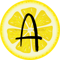 Thumbnail for Personalized Lemon Sign Initial Monogram Decoe-4088-Dh-Custom 18 Wood Round A