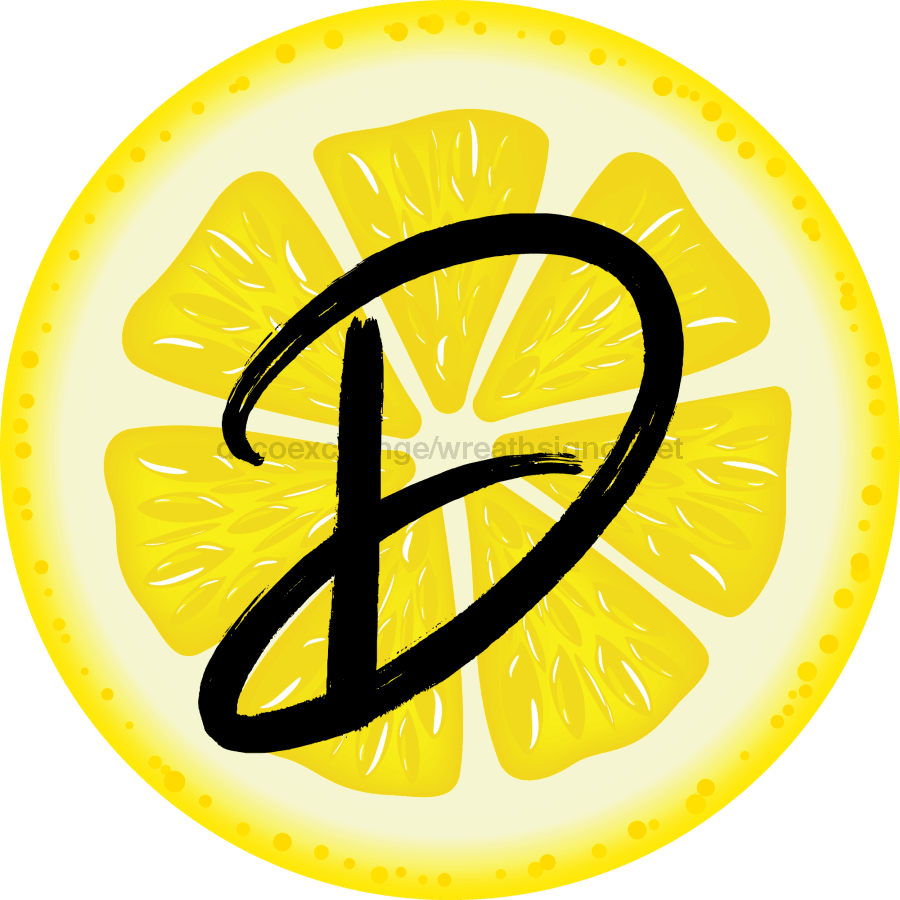 Personalized Lemon Sign Initial Monogram Decoe-4088-Dh-Custom 18 Wood Round D