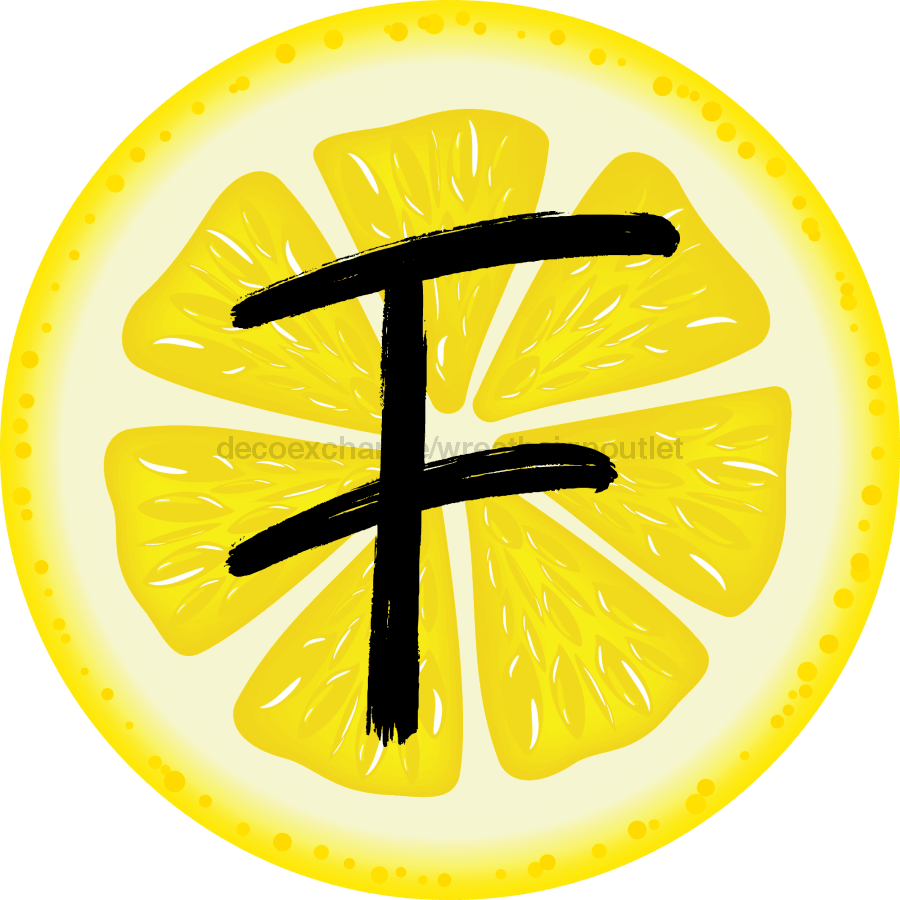 Personalized Lemon Sign Initial Monogram Decoe-4088-Dh-Custom 18 Wood Round F