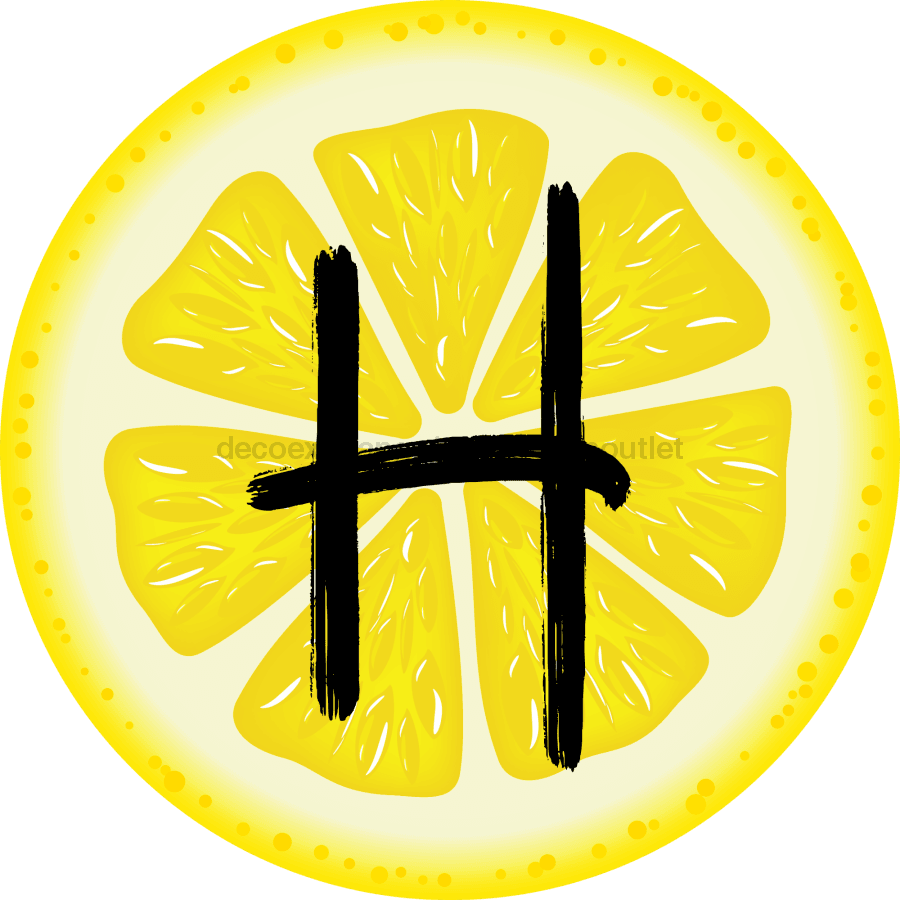 Personalized Lemon Sign Initial Monogram Decoe-4088-Dh-Custom 18 Wood Round H