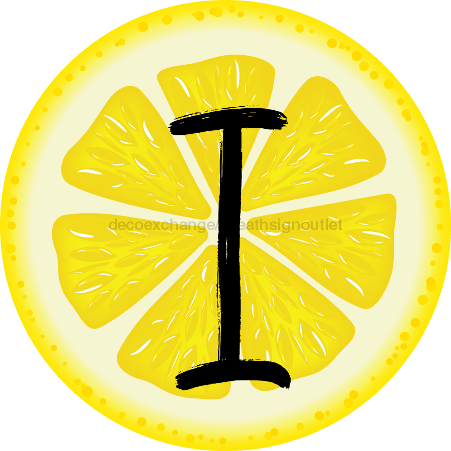 Personalized Lemon Sign Initial Monogram Decoe-4088-Dh-Custom 18 Wood Round I