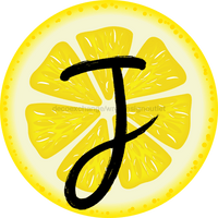 Thumbnail for Personalized Lemon Sign Initial Monogram Decoe-4088-Dh-Custom 18 Wood Round J