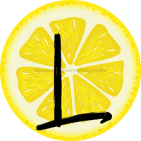 Thumbnail for Personalized Lemon Sign Initial Monogram Decoe-4088-Dh-Custom 18 Wood Round L