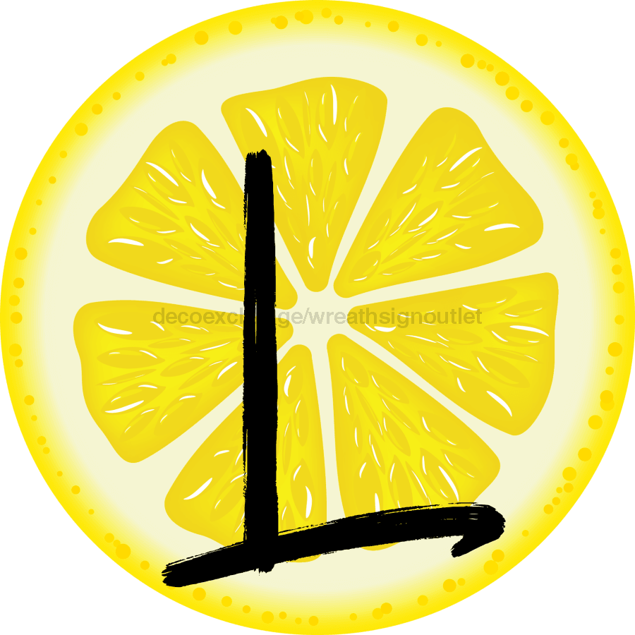Personalized Lemon Sign Initial Monogram Decoe-4088-Dh-Custom 18 Wood Round L