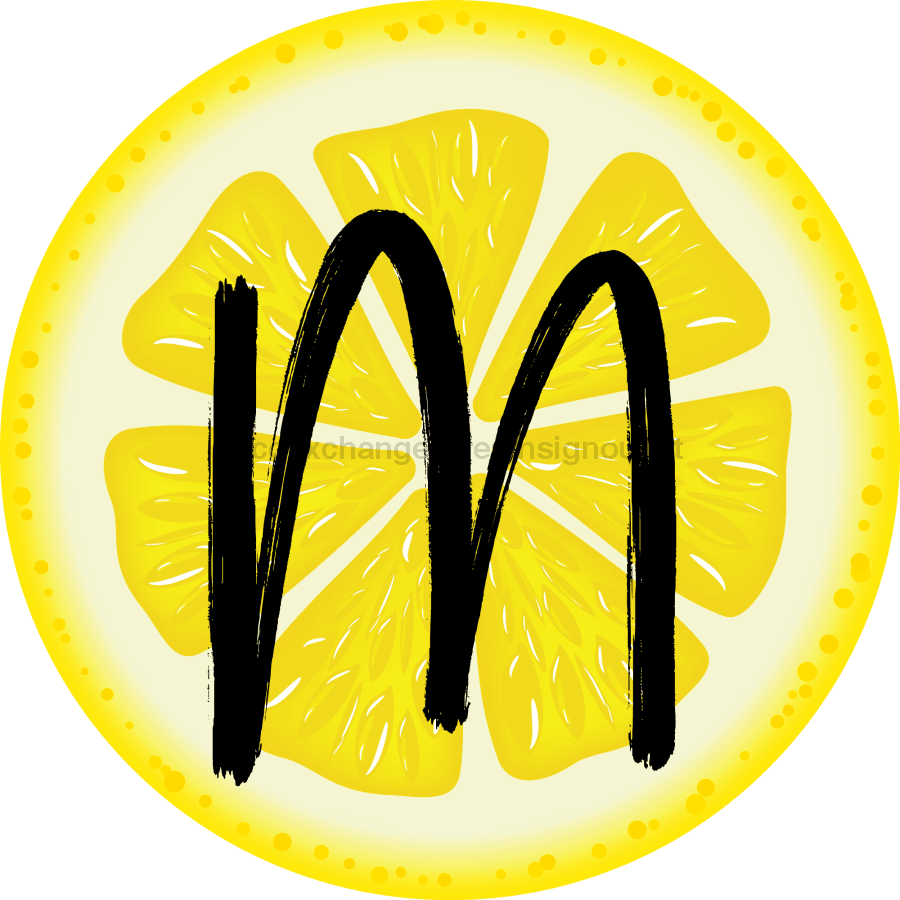 Personalized Lemon Sign Initial Monogram Decoe-4088-Dh-Custom 18 Wood Round M