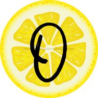 Thumbnail for Personalized Lemon Sign Initial Monogram Decoe-4088-Dh-Custom 18 Wood Round O