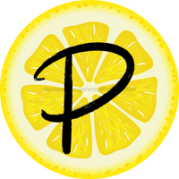 Thumbnail for Personalized Lemon Sign Initial Monogram Decoe-4088-Dh-Custom 18 Wood Round P