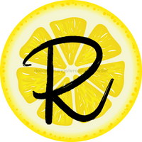 Thumbnail for Personalized Lemon Sign Initial Monogram Decoe-4088-Dh-Custom 18 Wood Round R