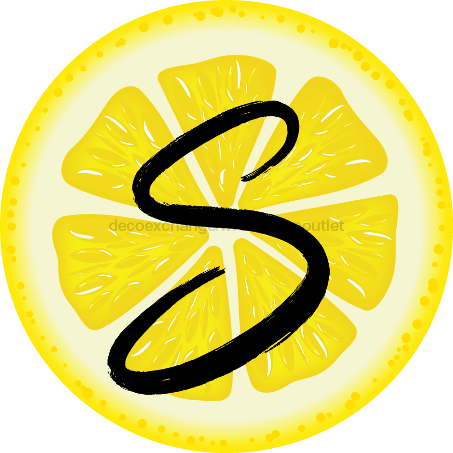 Personalized Lemon Sign Initial Monogram Decoe-4088-Dh-Custom 18 Wood Round S