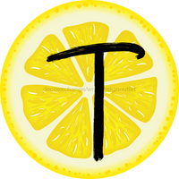 Thumbnail for Personalized Lemon Sign Initial Monogram Decoe-4088-Dh-Custom 18 Wood Round T