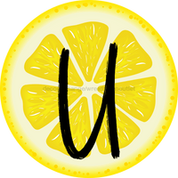 Thumbnail for Personalized Lemon Sign Initial Monogram Decoe-4088-Dh-Custom 18 Wood Round U