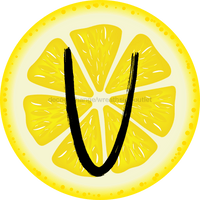 Thumbnail for Personalized Lemon Sign Initial Monogram Decoe-4088-Dh-Custom 18 Wood Round V