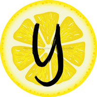 Thumbnail for Personalized Lemon Sign Initial Monogram Decoe-4088-Dh-Custom 18 Wood Round Y