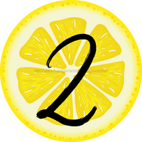 Thumbnail for Personalized Lemon Sign Initial Monogram Decoe-4088-Dh-Custom 18 Wood Round Z