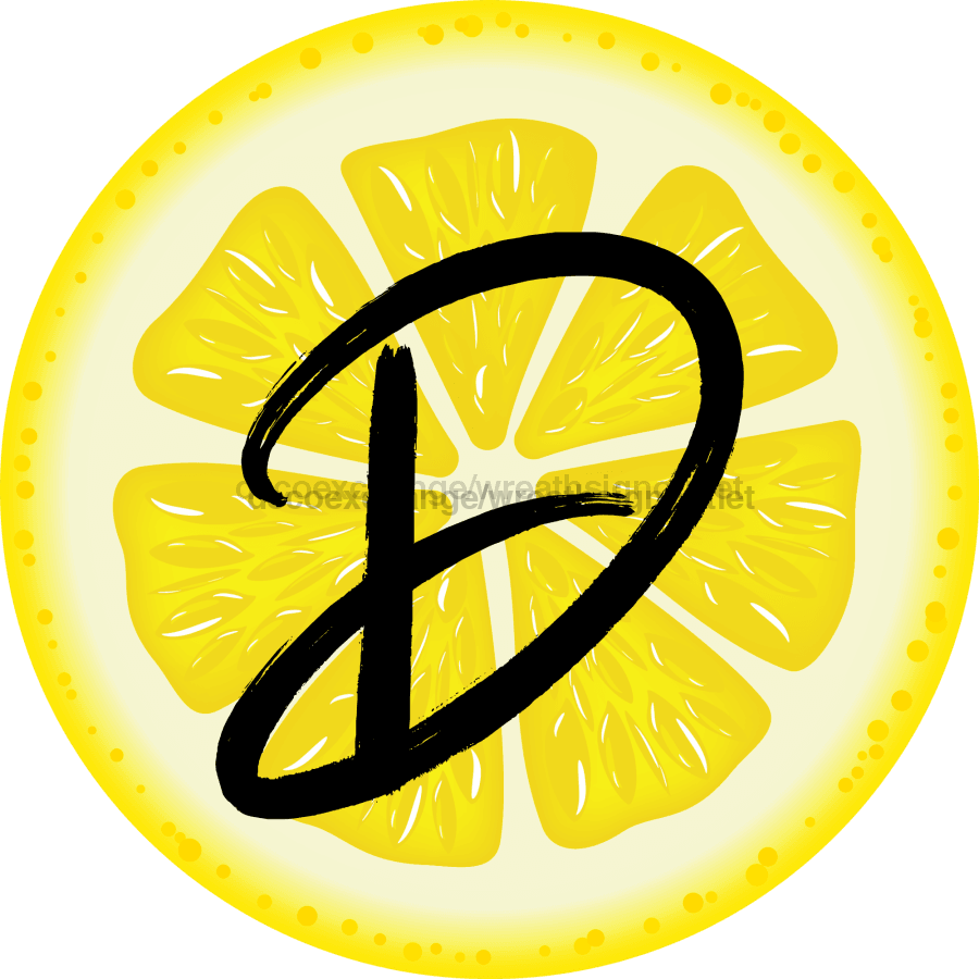 Personalized Lemon Sign Initial Monogram Decoe-4088-Dh-Custom 18 Wood Round D