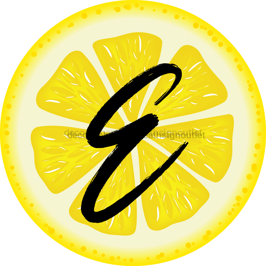 Personalized Lemon Sign Initial Monogram Decoe-4088-Dh-Custom 18 Wood Round E