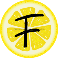 Thumbnail for Personalized Lemon Sign Initial Monogram Decoe-4088-Dh-Custom 18 Wood Round F