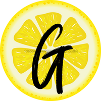 Thumbnail for Personalized Lemon Sign Initial Monogram Decoe-4088-Dh-Custom 18 Wood Round G