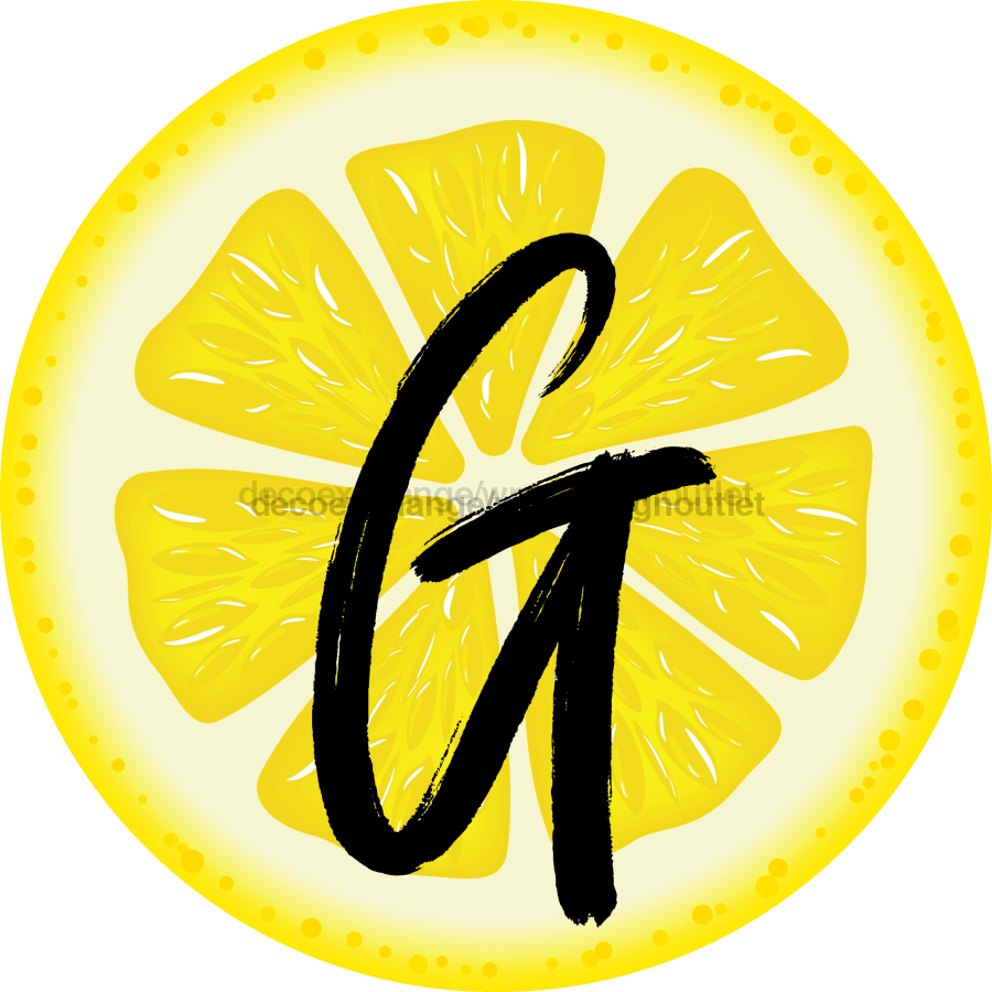 Personalized Lemon Sign Initial Monogram Decoe-4088-Dh-Custom 18 Wood Round G