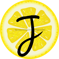 Thumbnail for Personalized Lemon Sign Initial Monogram Decoe-4088-Dh-Custom 18 Wood Round J