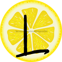 Thumbnail for Personalized Lemon Sign Initial Monogram Decoe-4088-Dh-Custom 18 Wood Round L