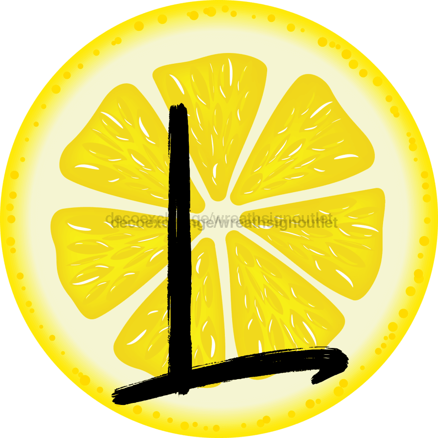 Personalized Lemon Sign Initial Monogram Decoe-4088-Dh-Custom 18 Wood Round L