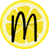 Thumbnail for Personalized Lemon Sign Initial Monogram Decoe-4088-Dh-Custom 18 Wood Round M