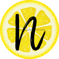 Thumbnail for Personalized Lemon Sign Initial Monogram Decoe-4088-Dh-Custom 18 Wood Round N